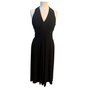 Vintage 90s Jessica Howard Black Midi Dress Size 8